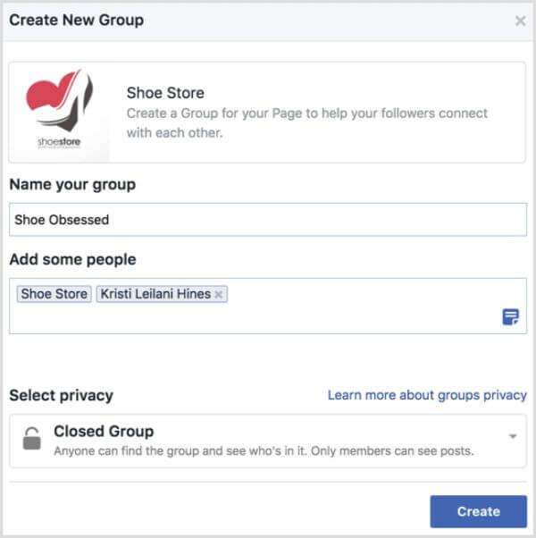 liên kết fanpage với group facebook